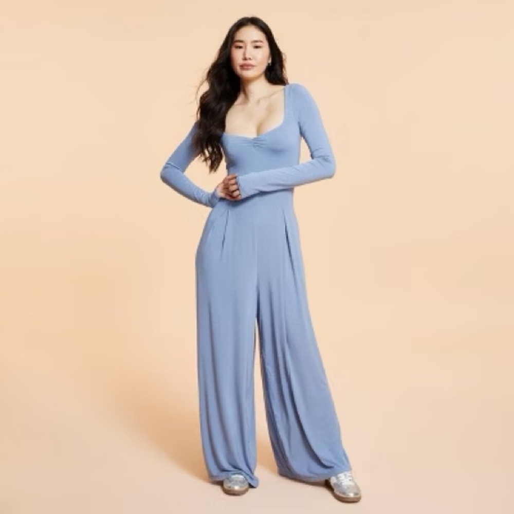 Blogilates Women's Sweetheart Wide-Leg Jumpsuit Troposphere
